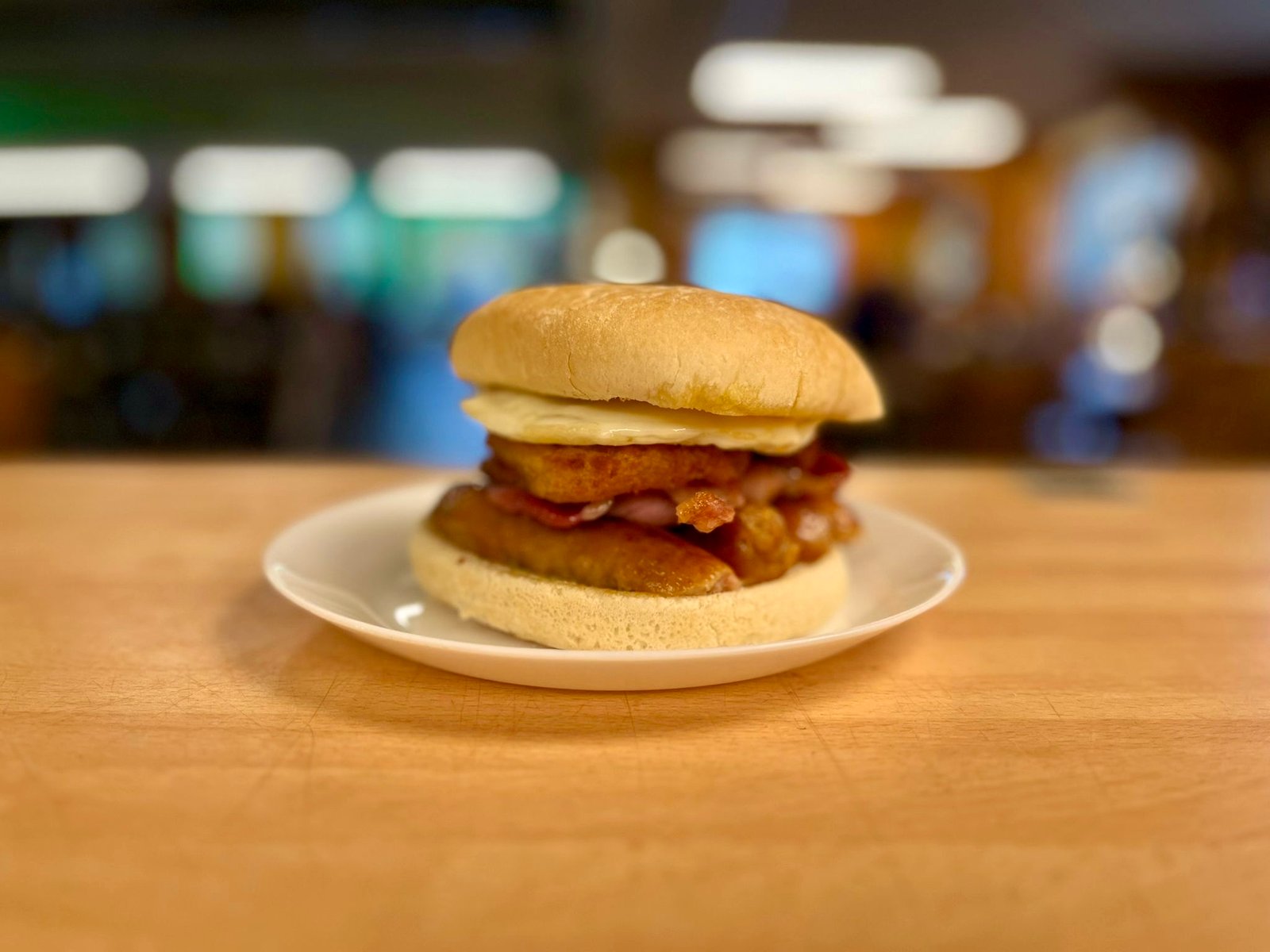 Full breakfast bap at Caffi Siabod